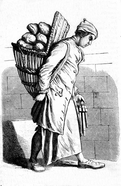 Representation of a baker. 18th century engraving by Unknown artist