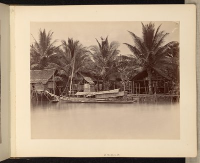River Dwellings and Boats by Unknown artist