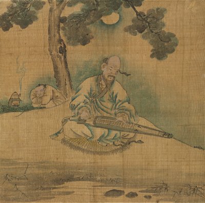 Scholar Playing a Qin by Unknown artist