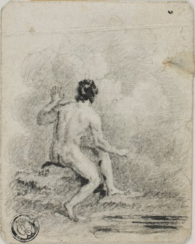 Seated Male Nude by Unknown artist