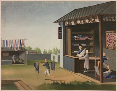 Spinning Cloth, Preparing Tea Leaves, Preparing Silk by Unknown artist