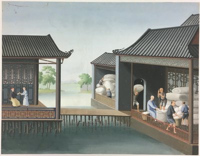 Spinning Cloth, Preparing Tea Leaves, Preparing Silk by Unknown artist