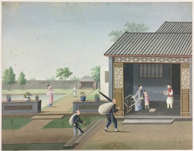Spinning Cloth, Preparing Tea Leaves, Preparing Silk by Unknown artist