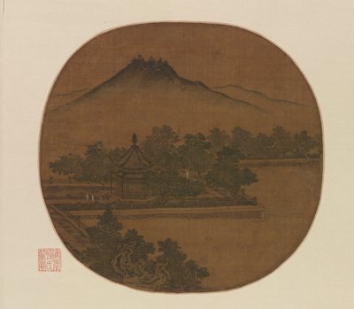 Strolling to a Lakeside Gazebo by Unknown artist