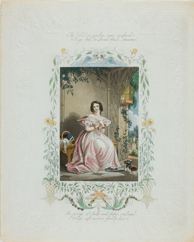 The Bird in Yonder Cage Confined (valentine) by Unknown artist