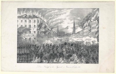 The Combat in the Jaegerzeile to Vienna by Unknown artist