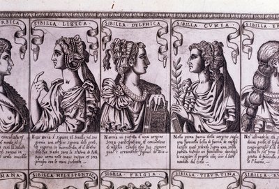 The sibyls: Libyan, Delphic, Cumaean (engraving) by Unknown artist