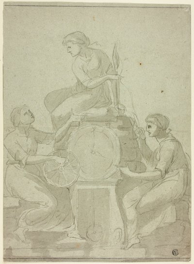 Three Fates (Design for Clock) by Unknown artist