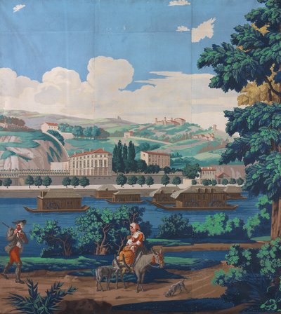 Three Joined Panels: The Views of Lyon by Unknown artist