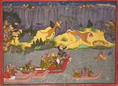 Tiger Hunt of Raja Ram Singh II by Unknown artist