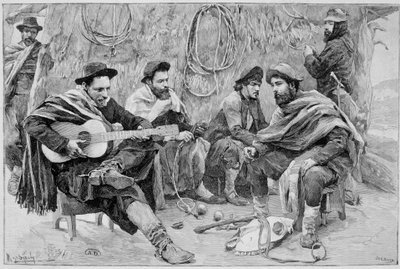 A Payador: Group of Gauchos, Argentina by Unknown artist