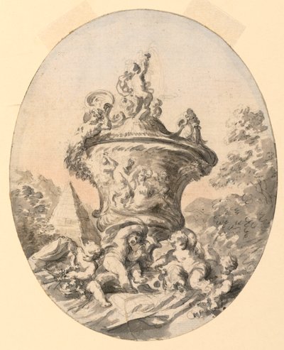 Vase in Landscape by Unknown artist