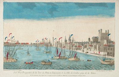 View of London Bridge and Tower by Unknown artist