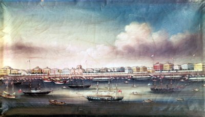 View of Shanghai Port, circa 1850. by Unknown artist