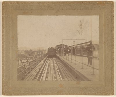 View of a Train Departing the Station by Unknown artist