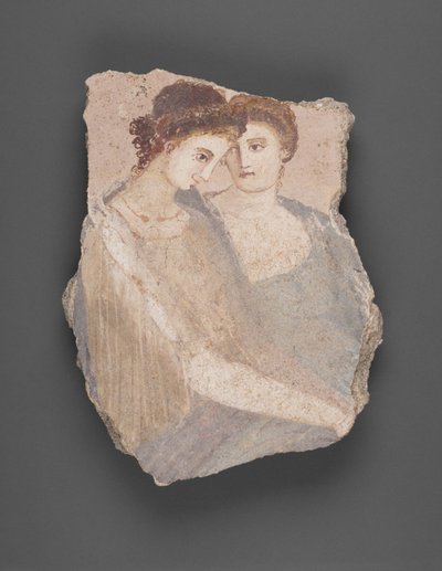 Wall Fragment with Two Women by Unknown artist