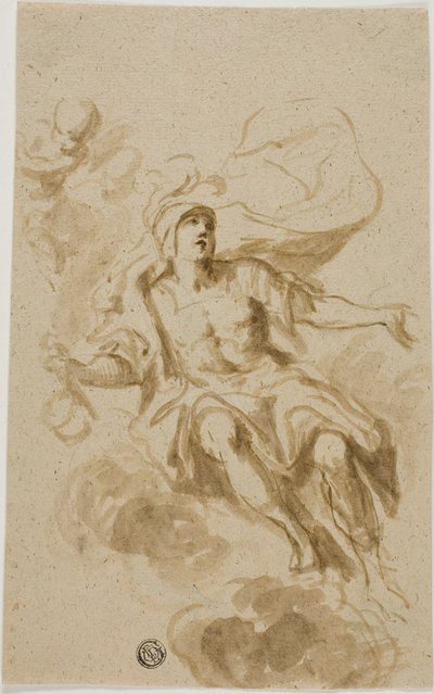 Warrior Seated on Clouds by Unknown artist