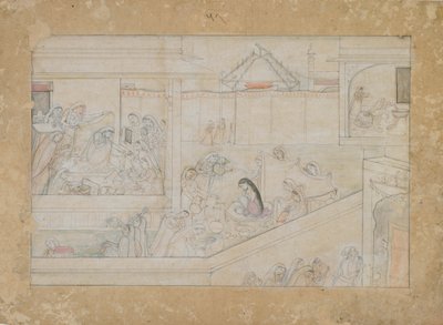 Wedding Preparations: folio from a Nala-Damayanti series by Unknown artist