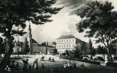Weimar City Castle, engraving, Germany by Unknown artist