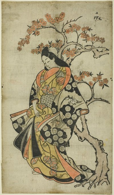 Woman Beside a Cherry Tree by Unknown artist