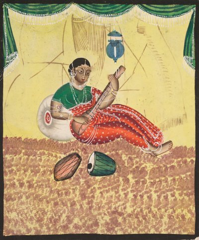 Woman Playing Music (recto) by Unknown artist