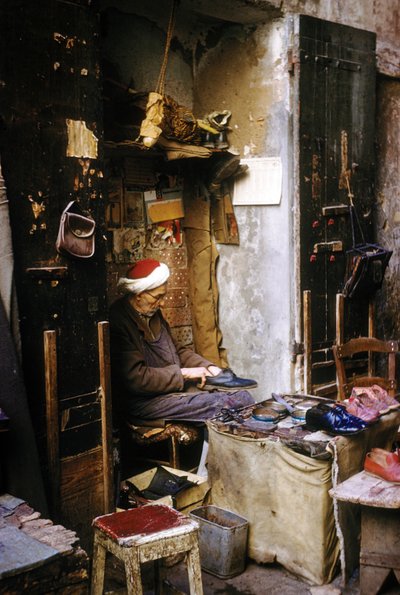 A Cobbler, Algiers by Unknown photographer