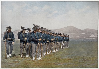 Bersaglieri platoon of the Italian army by Unknown photographer