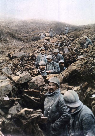 French soldiers in a trench by Unknown photographer