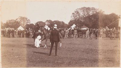 Indian sowar falling from his horse by Unknown photographer
