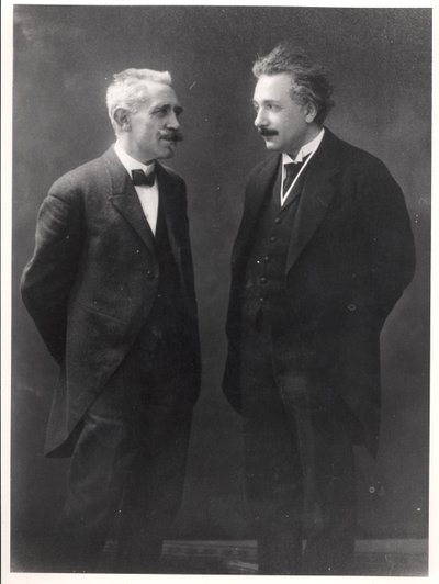 Paul Langevin and Albert Einstein by Unknown photographer
