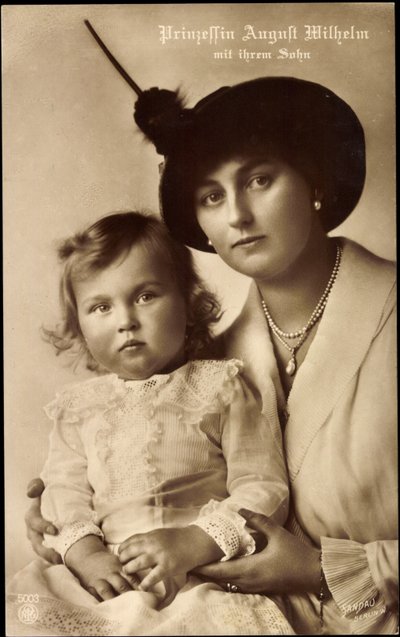 Princess August Wilhelm with Son by Unknown photographer