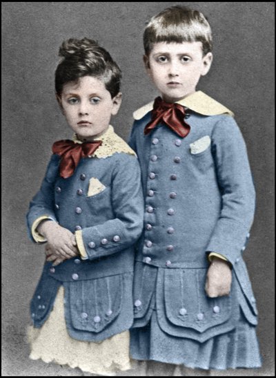 Robert and Marcel Proust as children in 1877 by Unknown photographer