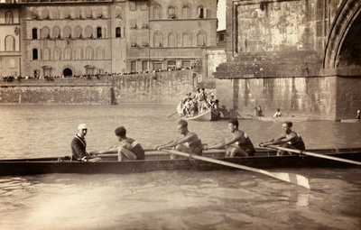 Rowing on the Arno River, Florence by Unknown photographer