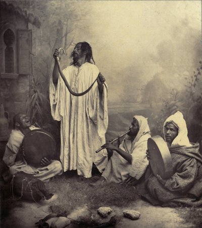 Snake Charmers in Tangier, Morocco by Unknown photographer