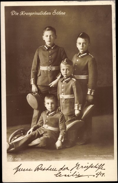 The Crown Princess Sons, Prussia by Unknown photographer