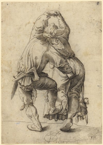 Dancing Peasant Couple by Urs Graf