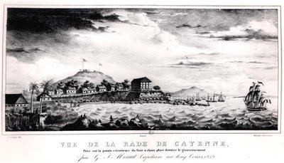 View of Cayenne Harbour, Guyana by V. (after) Philippe