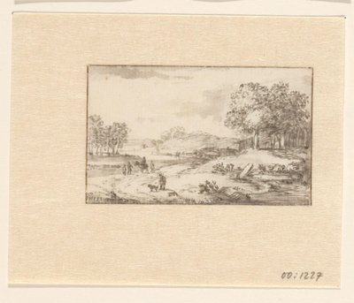 Landscape with Rider on a Sandy Road by Valentijn (possibly)