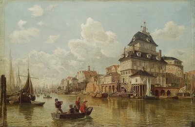 The Treehouse at Hamburg Harbor. 1850 by Valentin Ruths