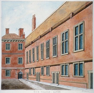 Sion College, City of London, 1806 by Valentine Davis