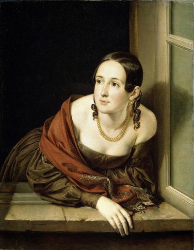 Woman at a Window, 1841 by Vasili Andreevich Tropinin
