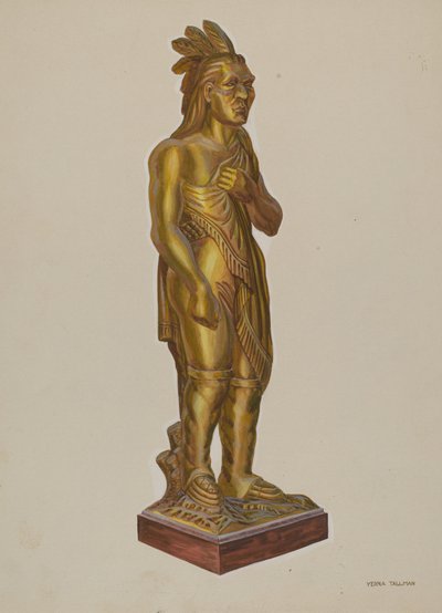 Carved Wooden Indian by Verna Tallman