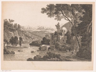 Landscape with Building with Dome by Victor Pillement