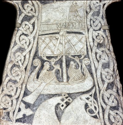 Runestone lilbjar depicting a drakkar by Viking