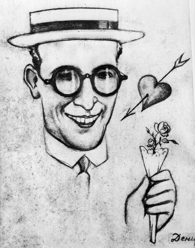 Caricature of Harold Lloyd by Viktor Deni