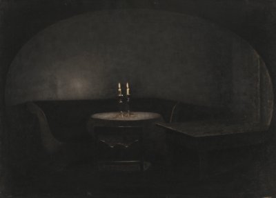 Interior. Artificial Light by Vilhelm Hammershøi