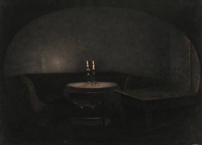Interior, Artificial Light by Vilhelm Hammershoi