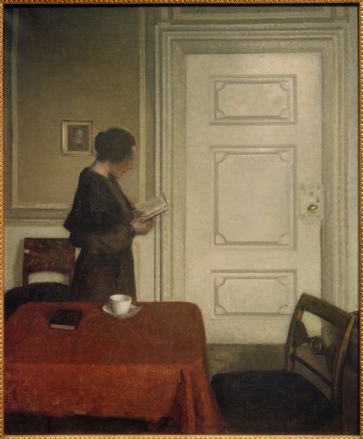Reading Woman by Vilhelm Hammershoi