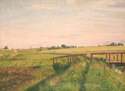 Field Landscape with a Bridge by Vilhelm Kyhn