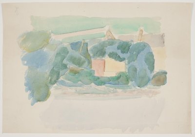 French Landscape with Houses in the Middle Ground. Southern France by Vilhelm Lundstrøm